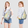 thumbnail image 3 of Cute Mythical Horse Sling Backpack - Unicorn Rainbow Print Shoulder Bag (Easy Access Pockets, Comfortable & Waterproof), 3 of 4