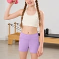 thumbnail image 2 of Girls V Cross Waist Athletic Shorts, Kids Soft Bike Volleyball Yoga Dance Running Cheer Gymnastics Gym Workout Shorts Sweat Shorts, 2 of 6
