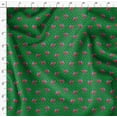 thumbnail image 4 of Soimoi Green Poly Georgette Fabric Watercolor Macaw Parrot & Triangle Geometric Fabric Prints By Yard 52 Inch Wide, 4 of 5