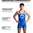 thumbnail image 2 of Exxact Sports Sublimated Men's Wrestling Singlet, High-Performance Powerlifting Singlet, Wrestling Singlets for Men (A2XL, Royal Blue USA), 2 of 7