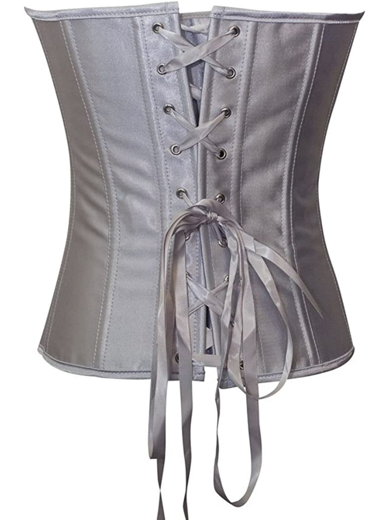 SORIN Big Ribbon Bustier グレー Chicastic Silver Grey Satin Sexy Strong Boned Corset Lace Up