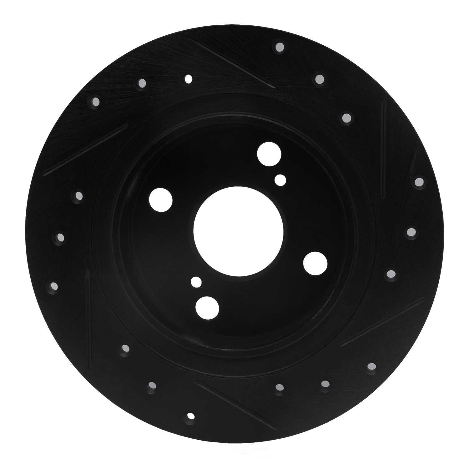 Dynamic Friction Company 633-76035L DFC Brake Rotor - Drilled And Slotted - Black