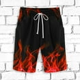 thumbnail image 2 of cllios Mens Sweat Shorts Fashion Flame Printed Workout Shorts Big and Tall Casual Elastic Waist Drawstring Running Jogger Shorts Lightweight Gym Sports Shorts, 2 of 4