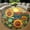 Sunflowers7, variant on Circle Area Rug, Aurora Borealis21 Washable Non-Slip Floor Carpet, Soft Rug for Living Room Bedroom Decor 24 Inch