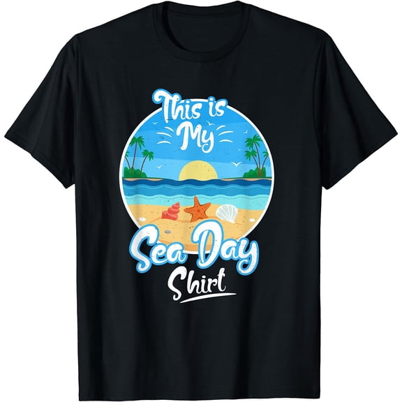 Cruise Funny Family Vacay T-Shirt This Is My Sea Day Ocean T-Shirt Black 2X-Large