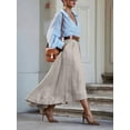 thumbnail image 2 of High Low Maxi Skirt with Pockets Women's Asymmetrical Long Skirts Casual Comfortable A-Line Skirts for Spring Autumn, 2 of 7