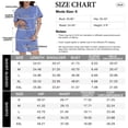 thumbnail image 6 of Asklazy Two Piece Sets for Women Summer Travel Vacation Outfits Pleated Short Sleeve Lounge Sets,Mother‘s Day,Blue,L, 6 of 9