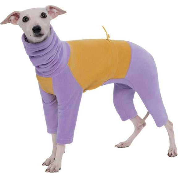 HQREA Italian Greyhound Dog Onesie Clothes Fleece Turtleneck Sweater Winter Coats for Whippets Dog