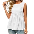thumbnail image 2 of ATOYSOY Tied Side Peplum Tank Tops for Women Solid Color Sleeveless Loose Fitted Empire Soft Tank Tops Elegant Waist Summer Comfortable Casual Daily Tops, 2 of 7