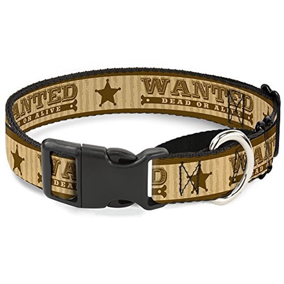 buckle-down wanted-dead or alive star tans martingale dog collar