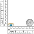 thumbnail image 6 of Gem Stone King 14K Yellow Gold Swiss Blue Topaz and White Lab Grown Diamond Engagement Ring for Women | 2.06 Cttw | Princess 6MM | Gemstone November Birthstone | Size 5, 6 of 6