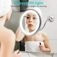 thumbnail image 4 of Flexible Gooseneck 8" 10x Magnifying LED Lighted Makeup Mirror, Bathroom Magnification Vanity Mirror with Suction Cup, 360 Degree Swivel, Daylight, Battery Operated, Cordless & Travel Mirror, 4 of 10