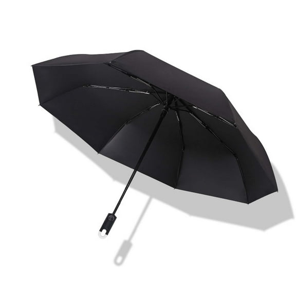 Donut Hook Auto Umbrella UPF50  - 8-Rib Windproof Black Glue Sun & Rain Dual Use with One-Button Open (Military-Grade Steel Frame Compact Foldable Design 39x23 in)​