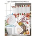 thumbnail image 4 of No Hook Cloth Fabric Shower Curtain with Snap in Liner, Fall Hedgehog Waterproof Shower Curtains Set with See Through Top Window, Thanksgiving Pumpkin Sunflower Eucalyptus Bath Curtains 72"x96", 4 of 6