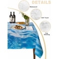 thumbnail image 2 of Summer Ocean Table Cloth 60x84 Inch Rectangle, Seawater White Clouds Blue Sky Waterproof Tablecloth Washable Table Cover for Party Picnic Dinner Decor, 2 of 9