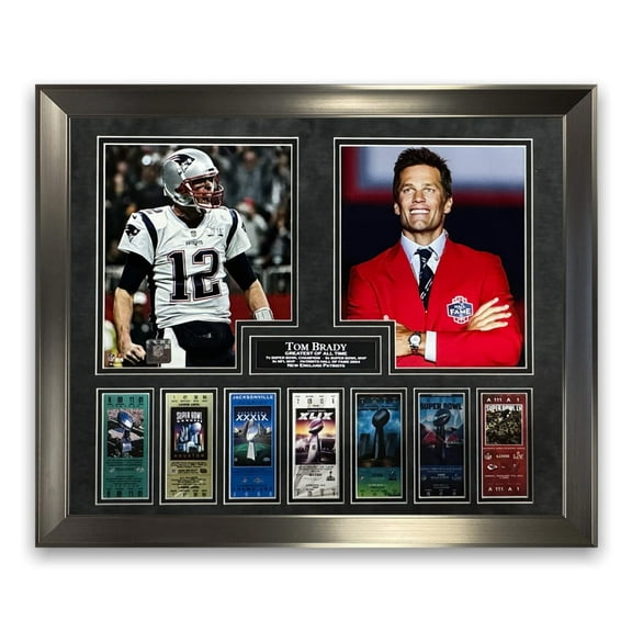 Tom Brady Super Bowl Hall Of Fame Collage Framed to 16x20
