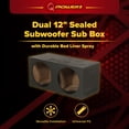 thumbnail image 2 of Q Power QBomb QBOMB12S Dual 12" Sealed Port Subwoofer Sub Box w/ Bedliner Spray, 2 of 8