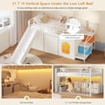 thumbnail image 5 of Low Loft Bed Twin with Slide, Storage Drawers and Led Lights, Metal Twin Size Loft Beds with Art Table, Storage Stairway and Under-Bed Play Space, Twin Beds with Safety Guardrail, White, 5 of 10