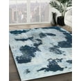 thumbnail image 3 of Ahgly Company Machine Washable Indoor Round Abstract Light Steel Blue Area Rugs, 8' Round, 3 of 7