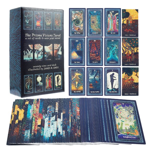 Fznkrag 78pcs Prism Tarots Copper Paperboard Tarot Cards with
