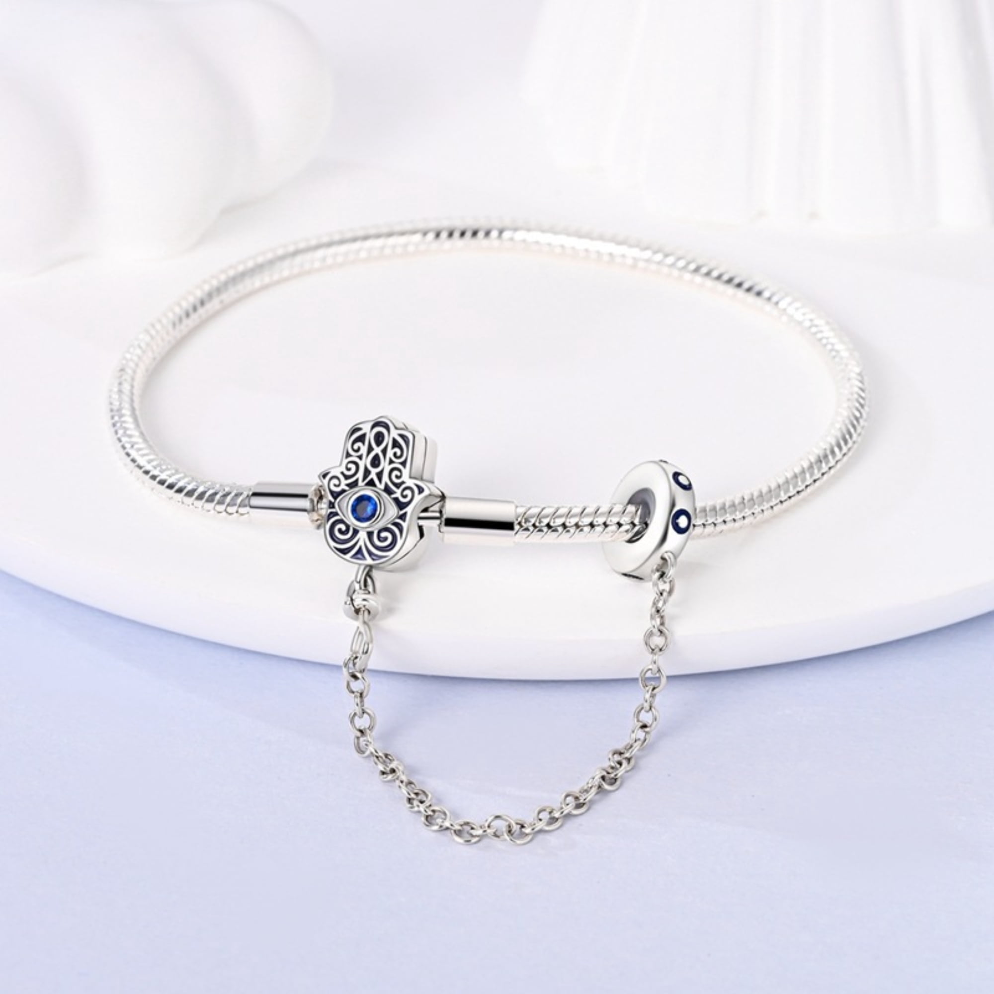 Alscharm 925 Sterling Silver Snake Chain Bracelet Charms Bracelets for Women Girls Gifts for Her