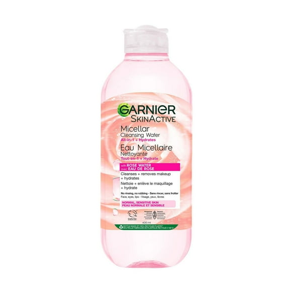 Garnier Micellar Water, Face Cleanser & Makeup Remover, with Rose Water and Glycerin