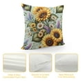thumbnail image 4 of JRXY Vintage Sunflower Throw Pillow Covers Summer Floral Decorative Pillow Cases Cushion Covers for Sofa Couch Car Bedroom Home Decor 12x12in, 4 of 5