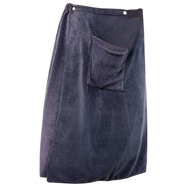 Toalla de baño de microfibra para hombre, toalla envolvente, de secado rápido, cómoda y fácil de usar. gris