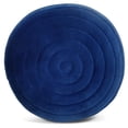 thumbnail image 2 of Vivienne Boho Round Pouf in Blue Velvet Velvet Fabric, 2 of 6