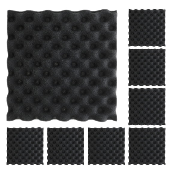 Minkissy 8Pcs Black Acoustic Panels Soundproofing Wall Sound Absorption for Recording Studios and Home Theaters