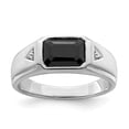 thumbnail image 4 of Auriga Fine Jewelry 14K White Gold Polished and Satin Onyx and Diamond Mens Ring for Mens Size 10 (0.02ct, Clarity- I2), 4 of 7