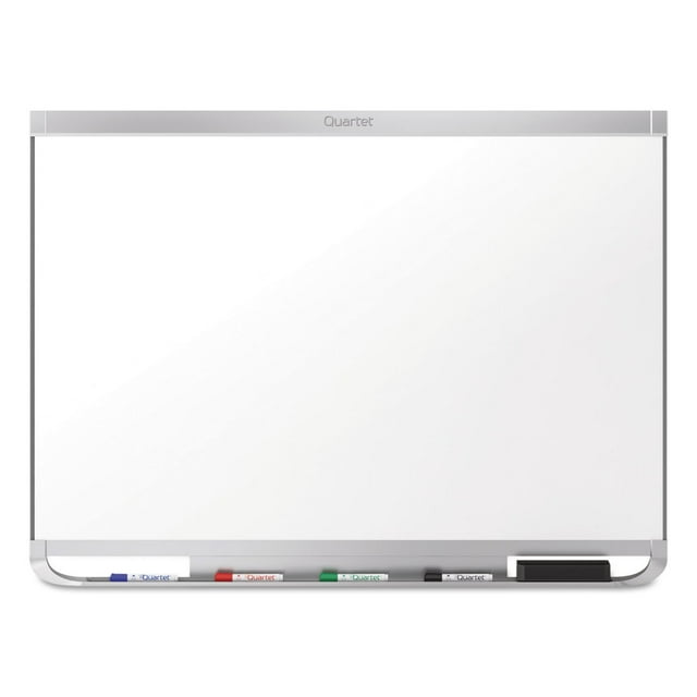 Quartet Magnetic Whiteboard, Porcelain, White Board, Dry Erase Board, 4' x 3', Aluminum Frame, Prestige 2 Duramax (P554AP2)