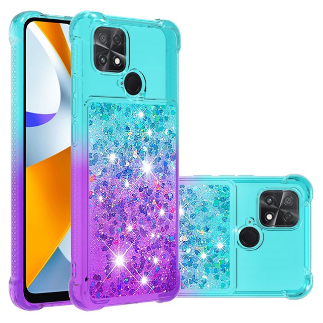 Funda para Xiaomi Poco C40 Transparente con Brillos Carcasa Protectora Antigolpes con Glitter Brillante