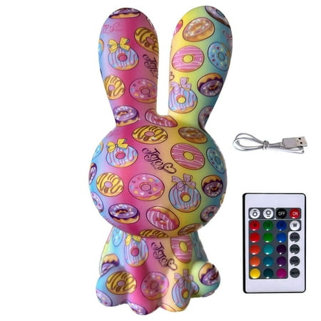 

GoldHub LED Rabbit Light Creative Shape Adorable Appearance Lighting Color Adjustable Flicker Free Touch Control Decorative PVC Cartoon Bunny LED Lamp Children Baby Toy Gift for Home