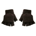 thumbnail image 2 of Women's Knitted Fingerless Mitten Gloves with Flip Cover with Faux Fur Lining, 2 of 8