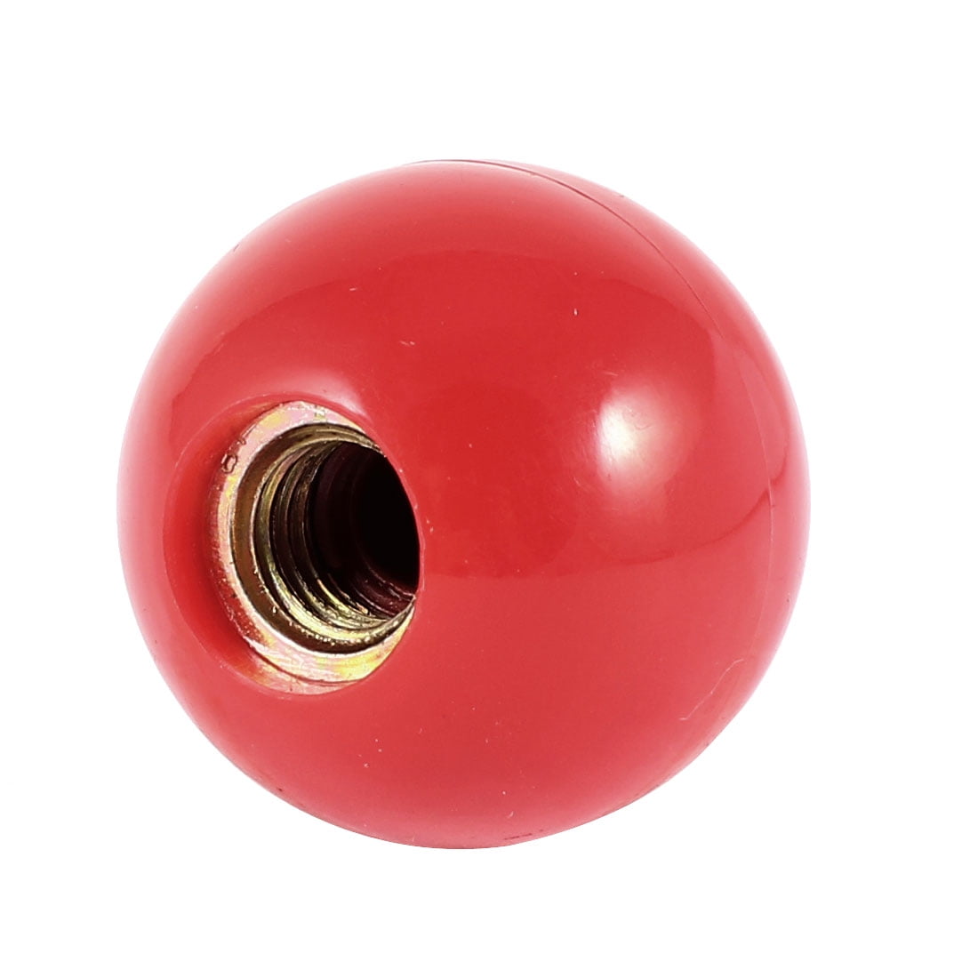 Red Round Shape 40mm Dia 12mm Hole Diameter Threaded Ball Knob Handgrip