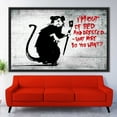 thumbnail image 4 of Banksy Mouse Art, Banksy Out of Bed Rat Art Canvas, Abstract Printed, Street Wall Decor, Mouse Graffiti Canvas Art, Canvas Wall Decor - White Framed, 4 of 9