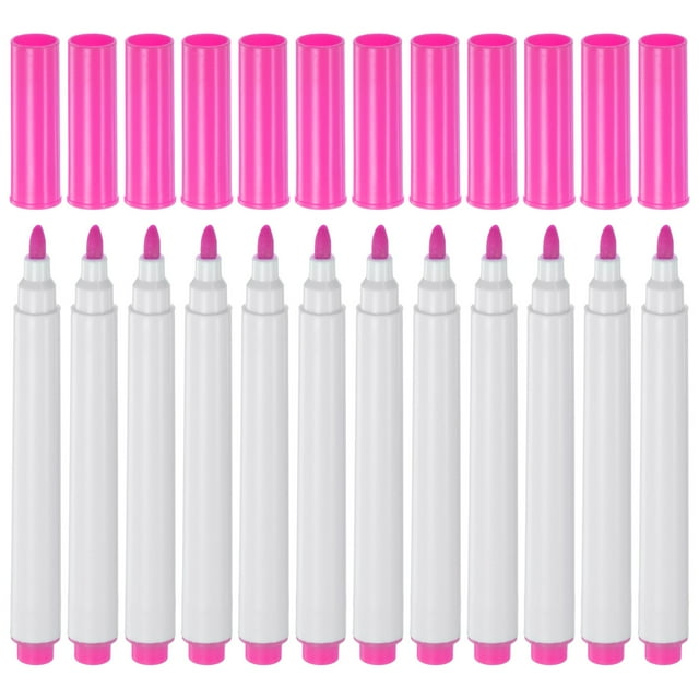 Unique Bargains Disappearing Ink Fabric Marker Pen Marking and Tracing Tools, Rose Red 12 Pack