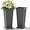 Stripes-grey, variant on 24-Inch Tall Planters Set of 2 for Outdoor and Indoor Use,Tapered Flower Pots with Drainage Tray, Front Porch and Patio Decor,Ideal for Large Plants (Brown)