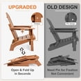 thumbnail image 5 of FUNBERRY Folding Adirondack Chairs Set of 4, HDPE Stable Gun-Leg Design Fire Pit Chairs with Cupholder All Weather for Outside, 5 of 8