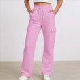 thumbnail image 6 of TOWED22 Girls' Sweatpants Straight Leg Drawstring Kids Joggers Open Bottom Baggy Teen Pants with Pockets(Pink,13-14 Y), 6 of 6