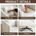 thumbnail image 2 of 360° Swivel Accent Chair, Modern Velvet Fabric Living Room Armchair, Comfy Wide Upholstered with Fluffy Cushion and Metal Legs, Barrel Chairs for Living Room, Lounge, Office Off white, 2 of 17