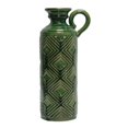 thumbnail image 1 of Benzara BM189422 Engraved Geometric Textured Ceramic Jug Pitcher with Ring Handle, Green - 15 x 5 x 7 in., 1 of 1