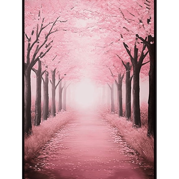 Pink Cherry Blossom Pathway Canvas Wall Art Perfect for Living Room Office and Hallway Decor