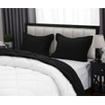 thumbnail image 5 of D.N.G. BEDDINGS 3 Piece Luxury Reversible Diamond Pattern Comforter Set Premium Super Soft, All Season 800 TC, 100% Egyptian Cotton Super King Size White/Black Solid Color, 5 of 7