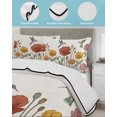 thumbnail image 3 of Full Size Quilt Bedding Set, Spring Floral Reversible Summer Quilt 3 Pieces, Elegant Pastoral Flowers Birds Rustic Lightweight Bedspreads Coverlets with 2 Pillow Shams for All Seasons, 3 of 5