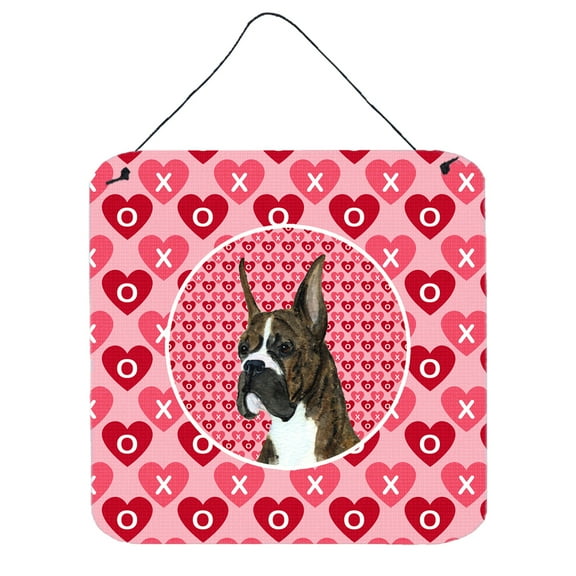 Boxer Hearts Love and Valentines Day Portrait Wall or Door Hanging Prints