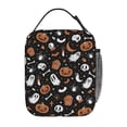 thumbnail image 3 of Halloween Black Pumpkin Skull Ghost Lunch Bag Portable Thermal Lunch Box for Men and Women, 3 of 6