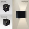thumbnail image 4 of LEEKI LED Aluminum Waterproof Wall Lamp - Waterproof Outdoor Light - 3000K Outdoor Wall Light Warm Light (Black, 12W), 4 of 8