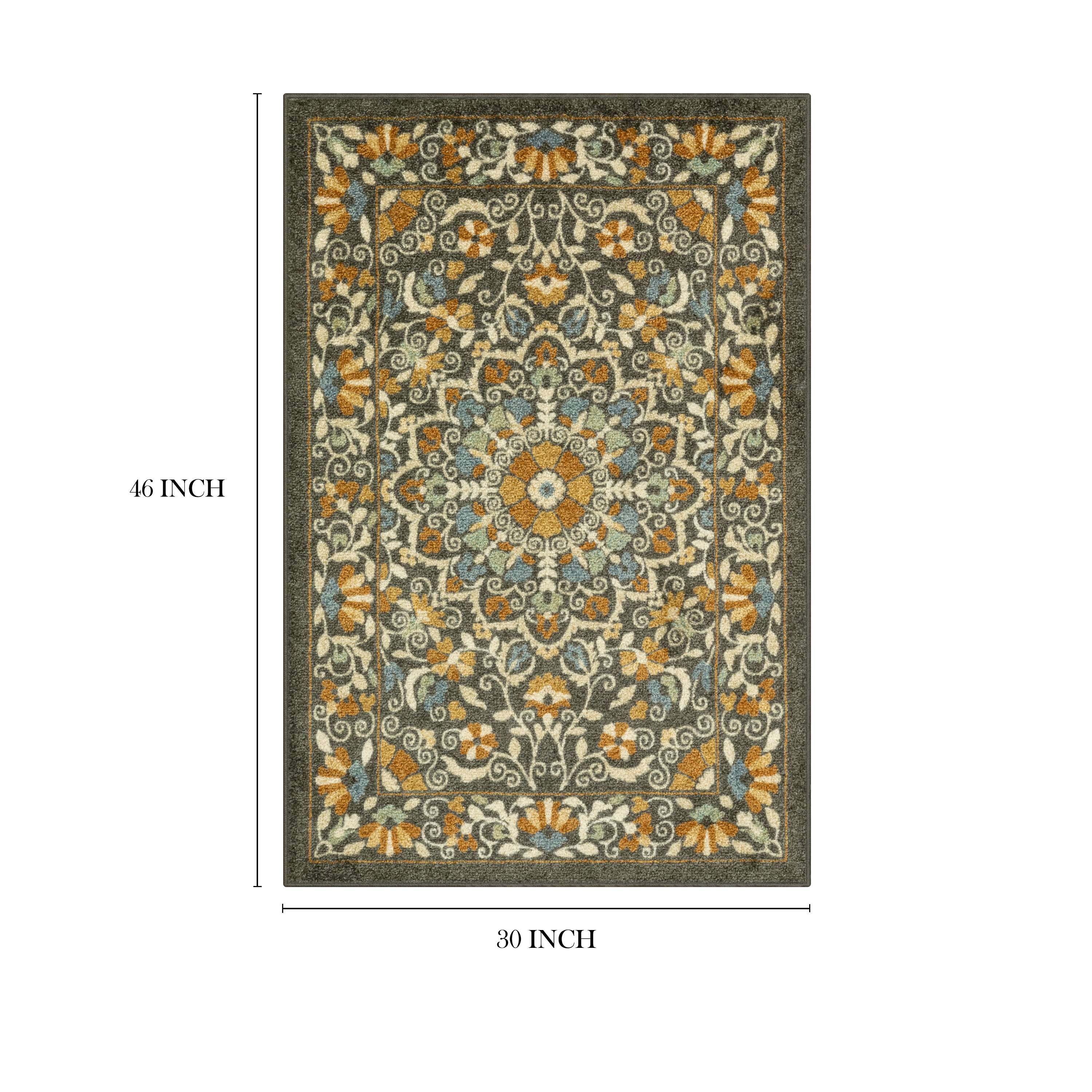 (2 pack) Mainstays Bright Persian Medallion Rust Multicolor Indoor Accent Rug, 2'6" x 3'10"